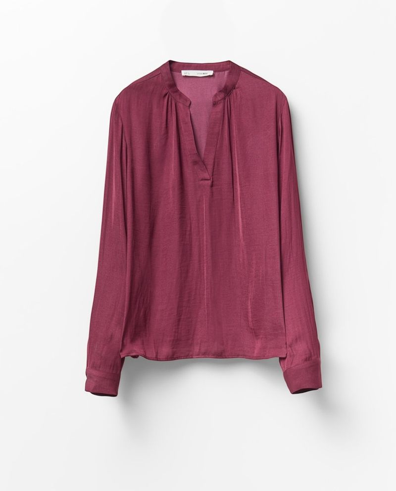 105021521-Blusa Sfera casual morada de manga larga para mujer