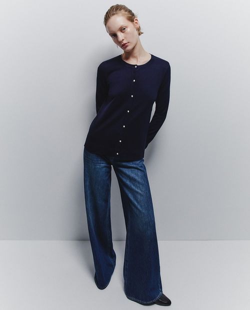 Suéter Sfera cárdigan azul para mujer