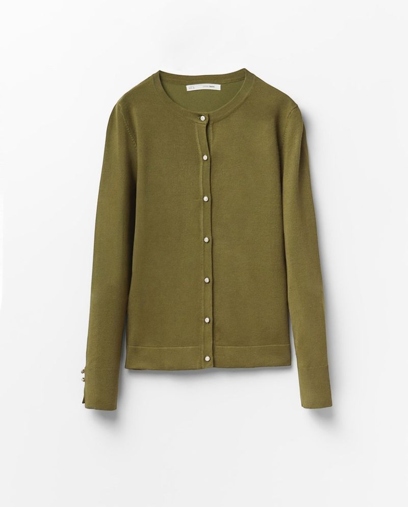 105012013-Suéter Sfera cárdigan verde para mujer