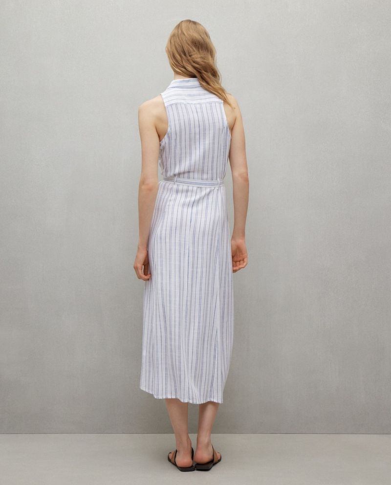 105028466-Vestido Easy Wear shirt dress rayado sin mangas para mujer