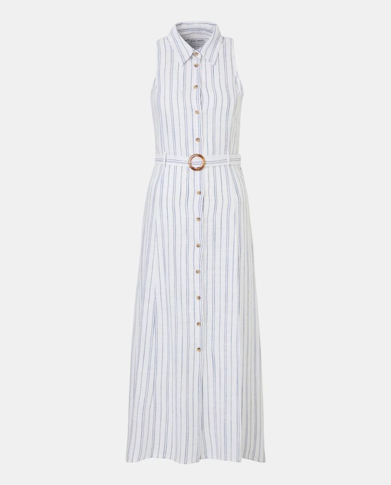 105028466-Vestido Easy Wear shirt dress rayado sin mangas para mujer