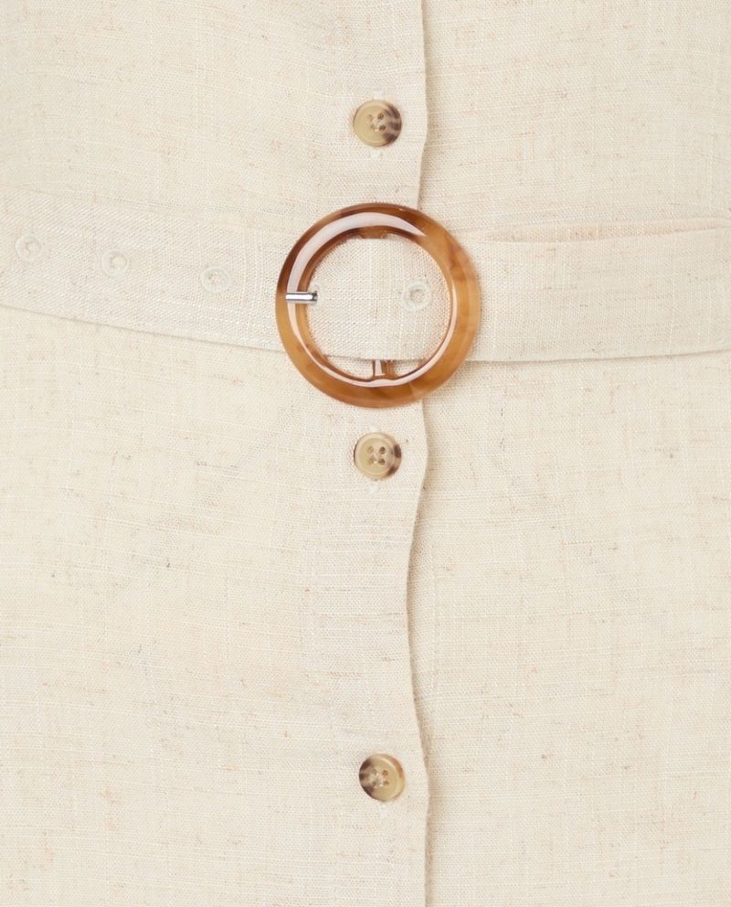 105028469-Vestido Easy Wear shirt dress beige sin mangas para mujer
