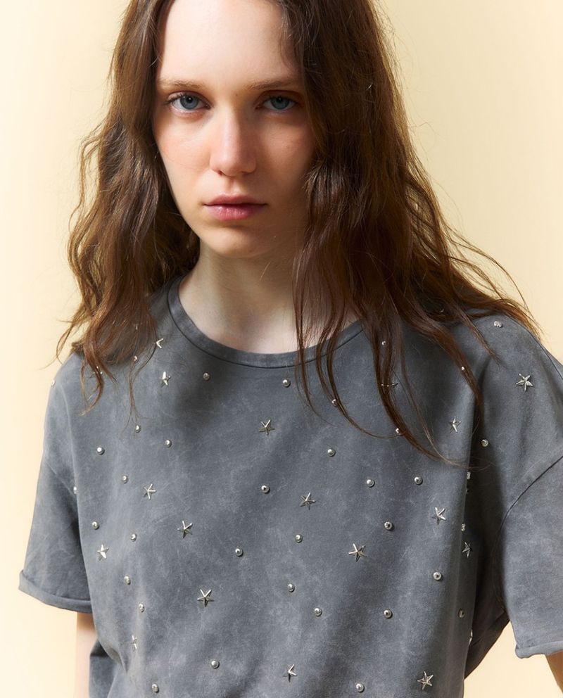 105012051-Camiseta Sfera gris de mangas cortas para mujer