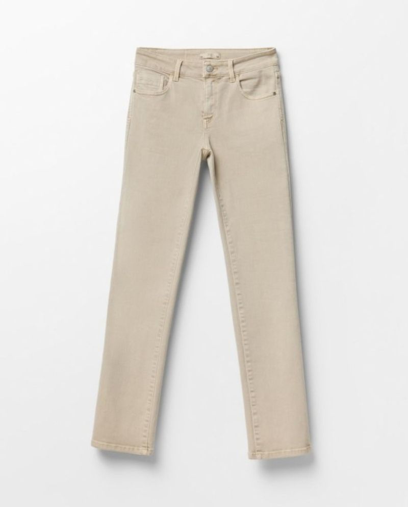 105012055-Jeans Sfera slim beige de cintura media para mujer