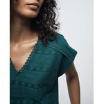 105019837-Blusa Sfera casual verde de mangas cortas para mujer