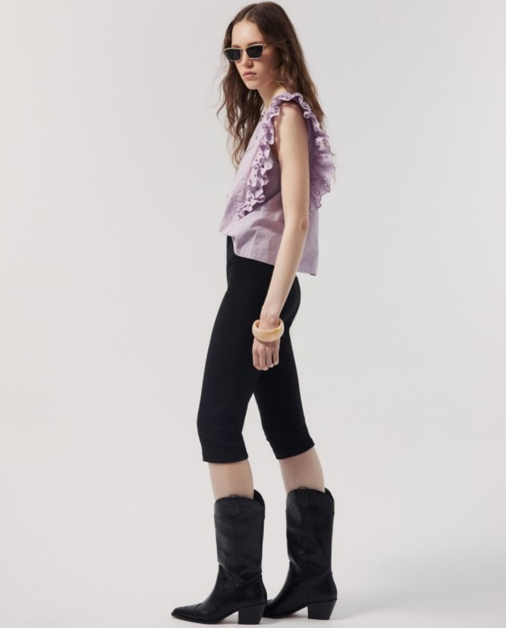 Blusa Sfera casual morada manga corta para mujer Siman El Salvador