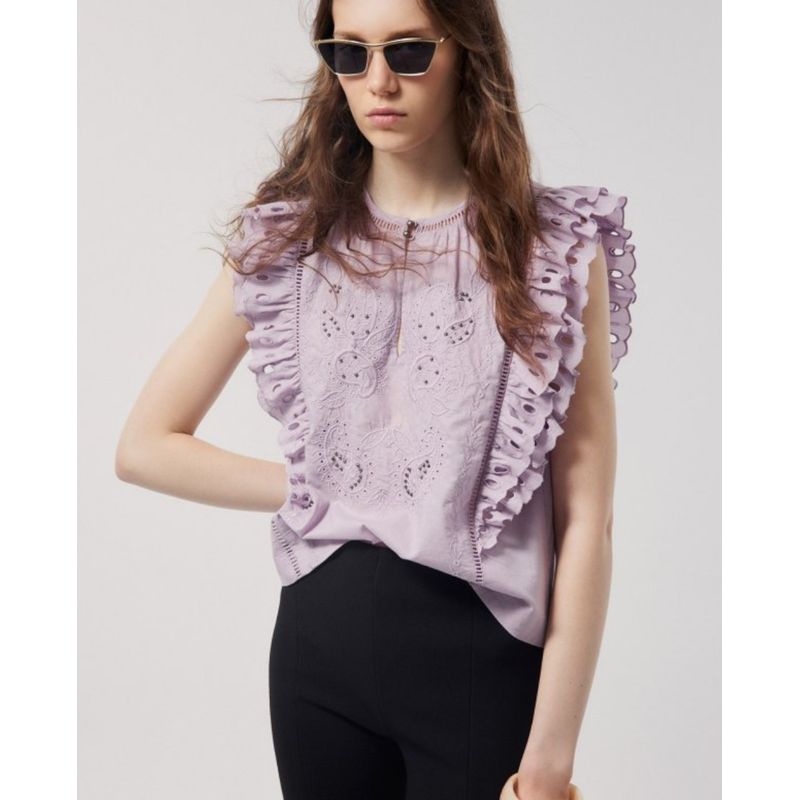 Blusa Sfera casual morada manga corta para mujer Siman Costa Rica