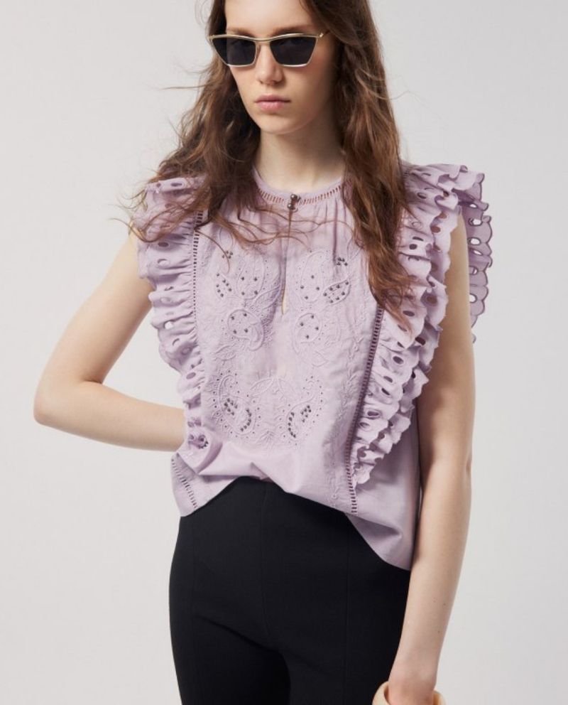 105021582-Blusa Sfera casual morada manga corta para mujer