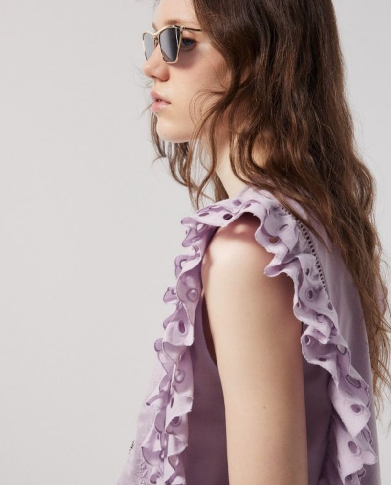 105021582-Blusa Sfera casual morada manga corta para mujer