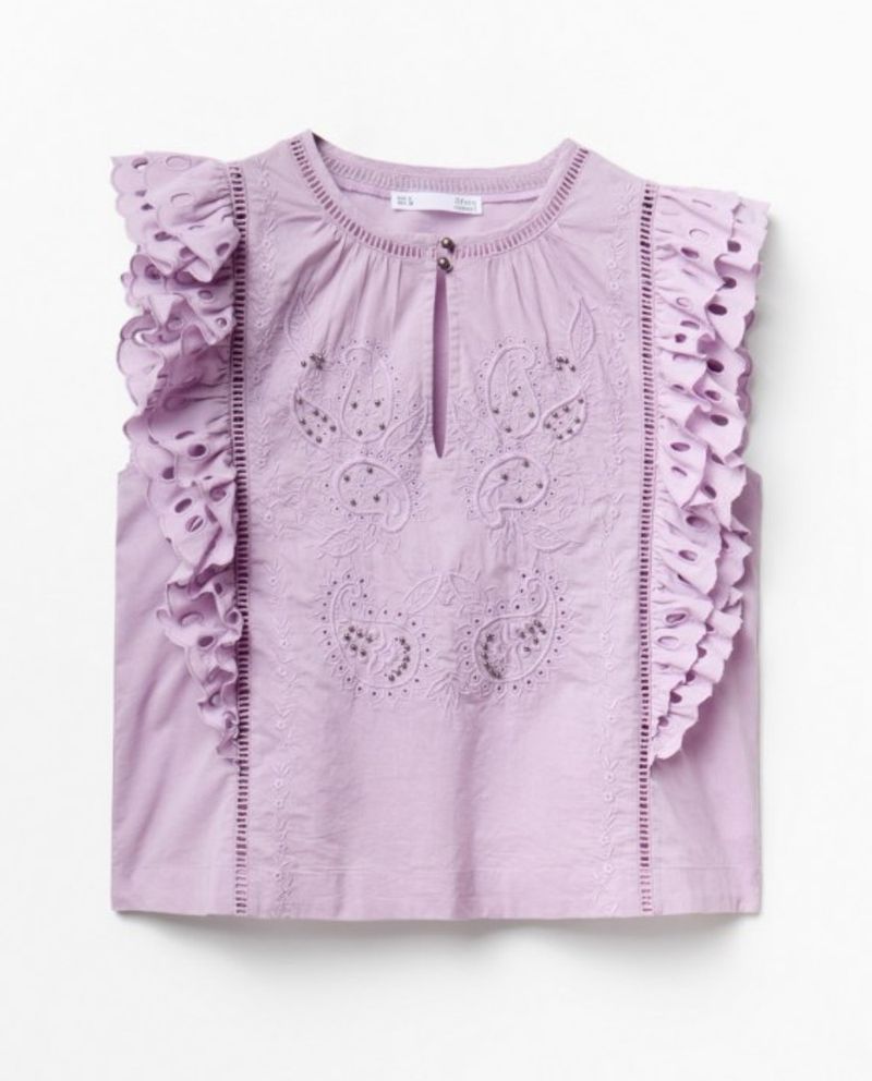 105021582-Blusa Sfera casual morada manga corta para mujer