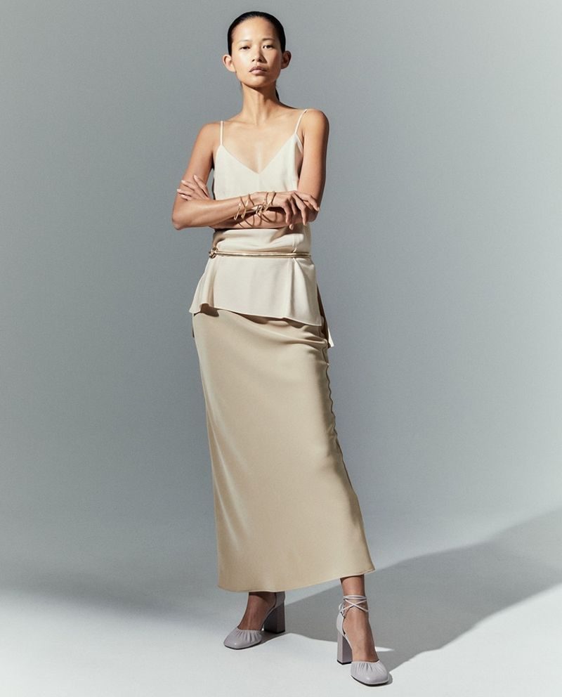 105021441-Blusa Sfera casual beige de tirantes para mujer