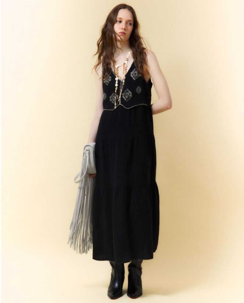 105021588-Vestido Sfera midi negro sin mangas para mujer