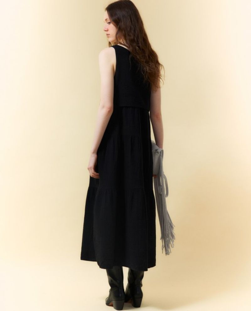 105021588-Vestido Sfera midi negro sin mangas para mujer