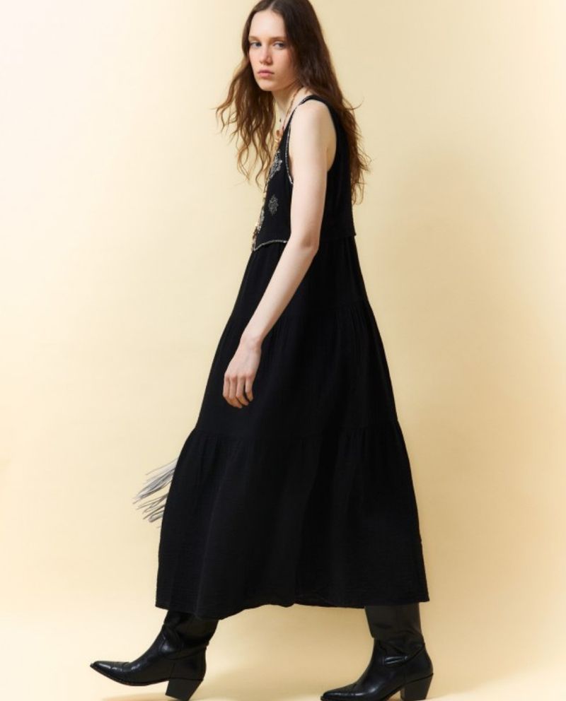 105021588-Vestido Sfera midi negro sin mangas para mujer