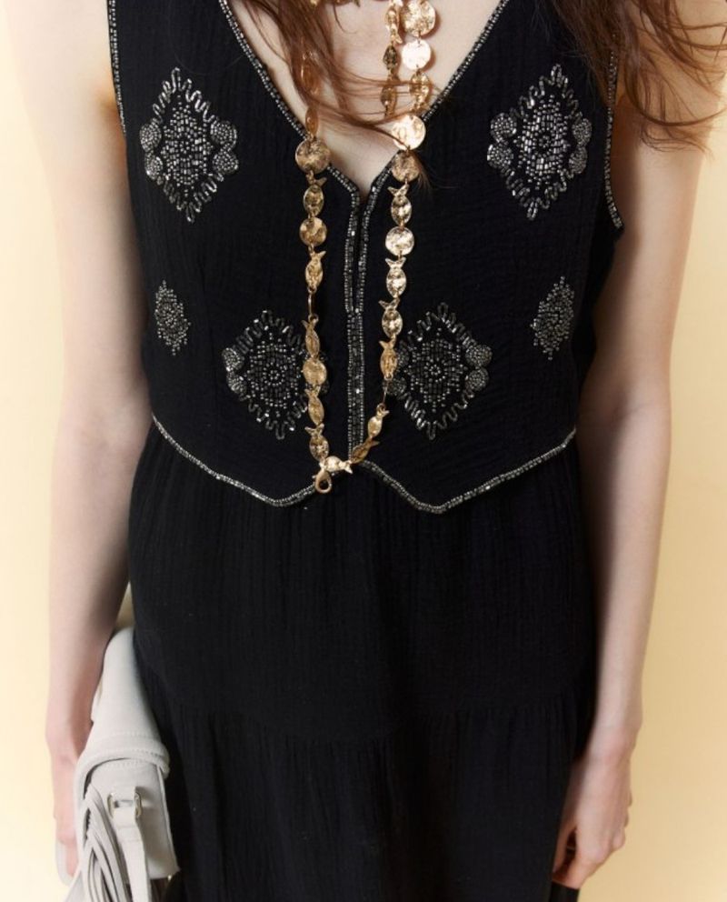 105021588-Vestido Sfera midi negro sin mangas para mujer