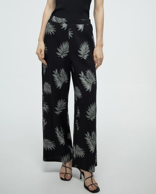 Pantalón Sfera palazzo estampado de cintura alta para mujer