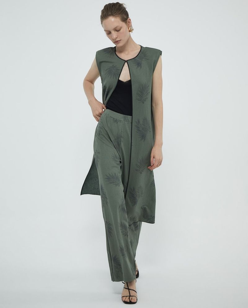 105021456-Pantalón Sfera palazzo estampado de cintura alta para mujer