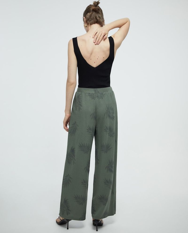 105021456-Pantalón Sfera palazzo estampado de cintura alta para mujer