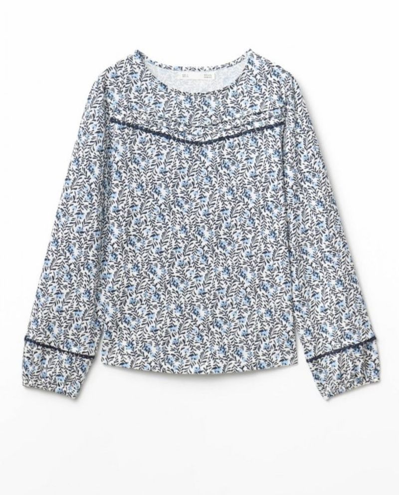 105021605-Blusa Sfera casual estampada de manga larga para mujer