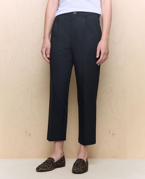 Pantalón Easy Wear chino azul de cintura media para mujer