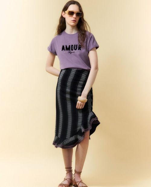 Camiseta Sfera morada de mangas cortas para mujer