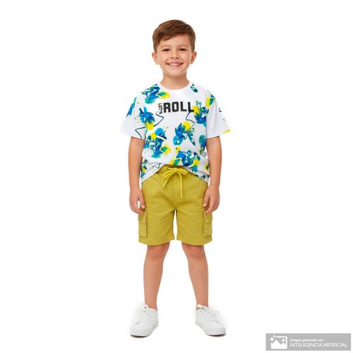 Camiseta multicolor con estampado de Sonic para niño