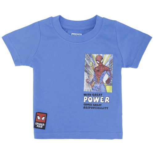 Camiseta azul con estampado de Spiderman para niño