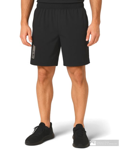 Short deportivo Everlast negro sólido para hombre