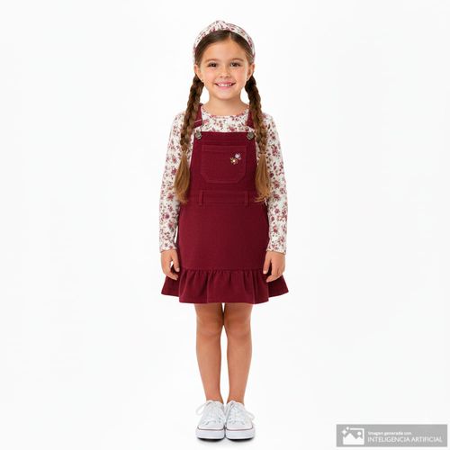 Conjunto de 2 piezas multicolor con estampado floral para niña