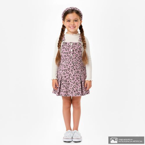 Conjunto de 3 piezas multicolor con estampado animal print para niña