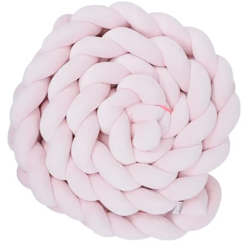 Bumper rosado de trenza para cuna