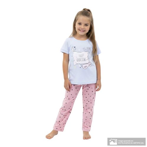 Pijama de 2 piezas multicolor con estampado para niña
