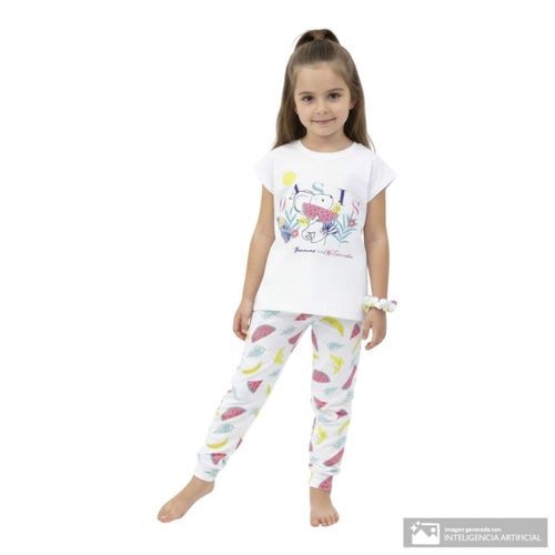 Pijama de 2 piezas multicolor con estampado para niña