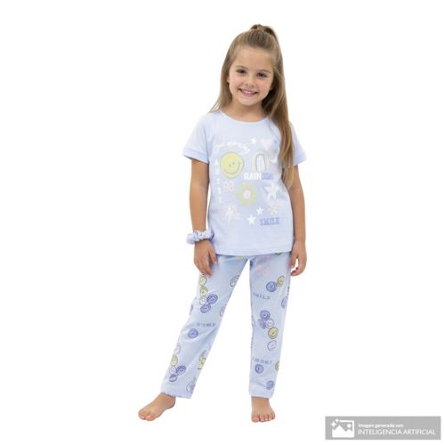 Pijama de 2 piezas multicolor con estampado para niña