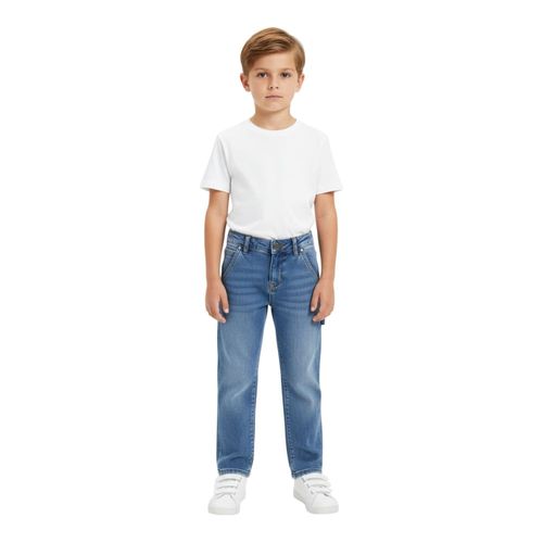 Jeans carpenter relaxed fit azul denim lavado para niño