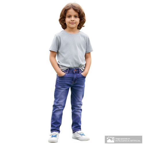 Jeans baggy azul denim lavado para niño