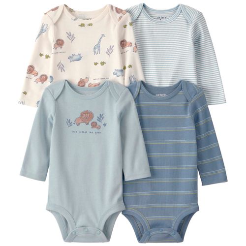 Set de 4 mamelucos multicolor con estampado para bebé niño