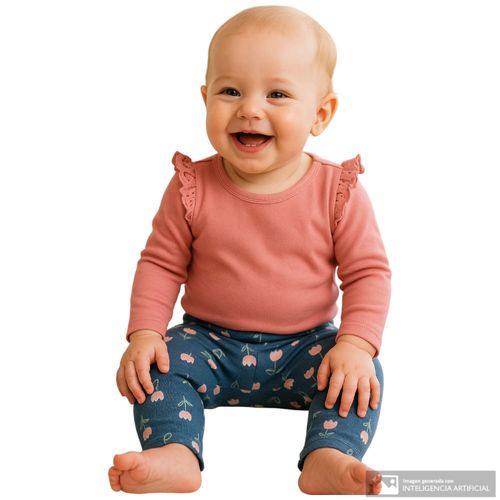 Conjunto de 2 piezas multicolor con estampado floral para bebé niña