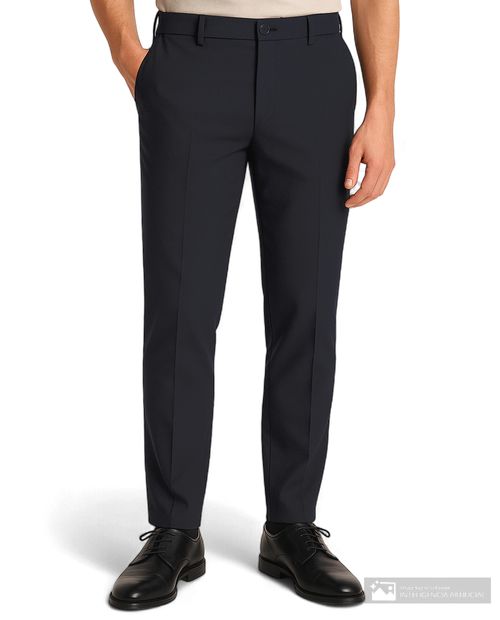 Pantalón formal PuroEGO azul navy sólido para hombre