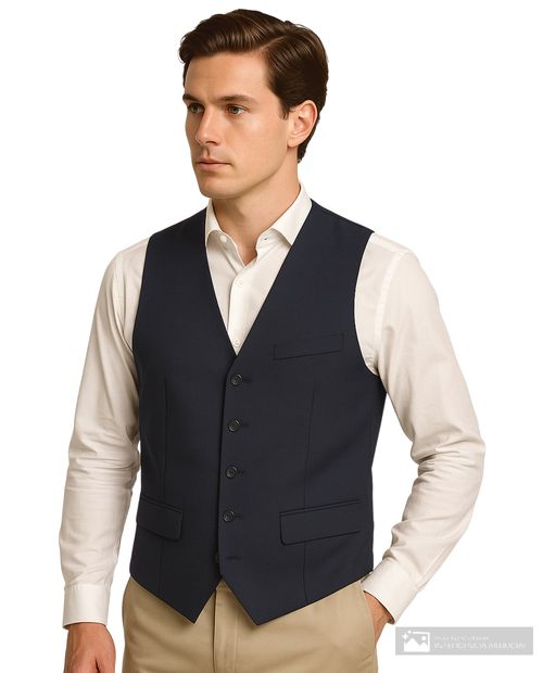 Chaleco formal PuroEGO azul navy sólido para hombre
