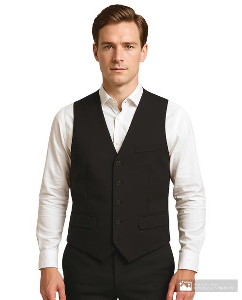 Chaleco formal PuroEGO negro sólido para hombre