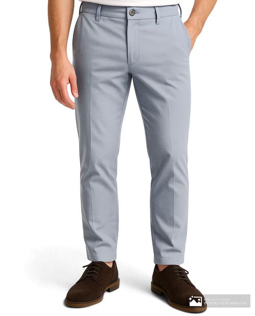 Pantalón chino PuroEGO celeste sólido para hombre
