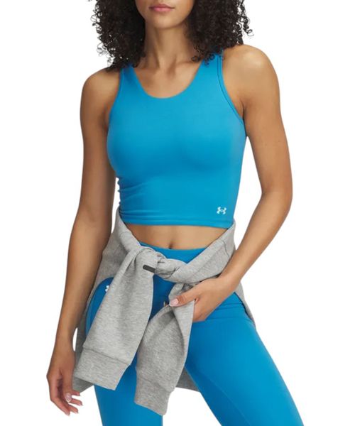 Camiseta deportiva Under Armour azul sólida para mujer
