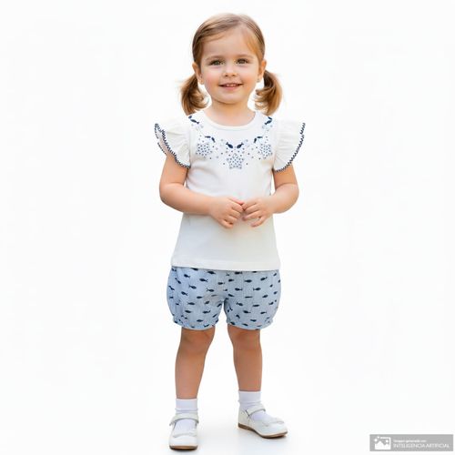 Conjunto de 2 piezas multicolor con estampado para niña