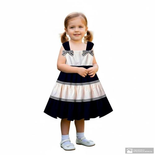 Vestido color blocking para niña