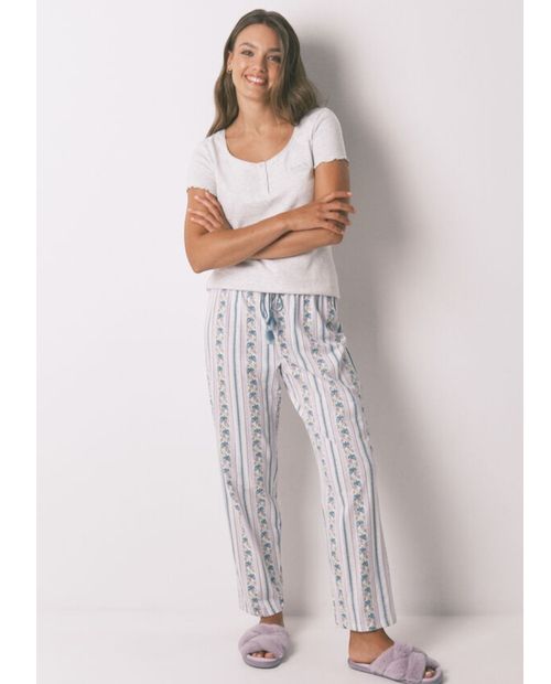 Camiseta de pijama Women Secret gris para mujer