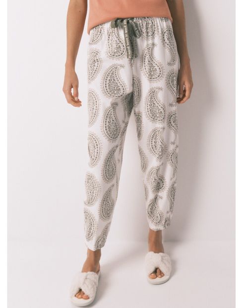 Pantalón de pijama Women Secret estampado de cintura alta para mujer