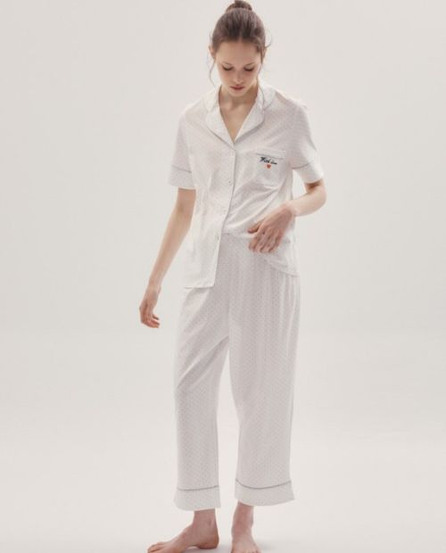 Pijama con pantalón Sfera con puntos para mujer