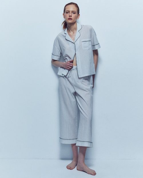 Pijama con pantalón Sfera rayada para mujer