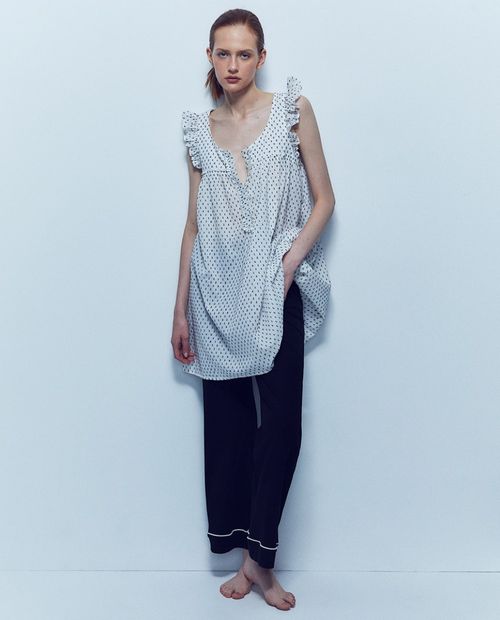 Camisón Sfera con puntos sin mangas para mujer